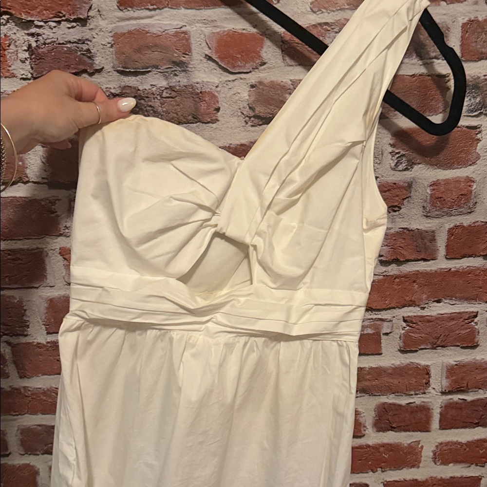 Lush Cream One-Shoulder Dress